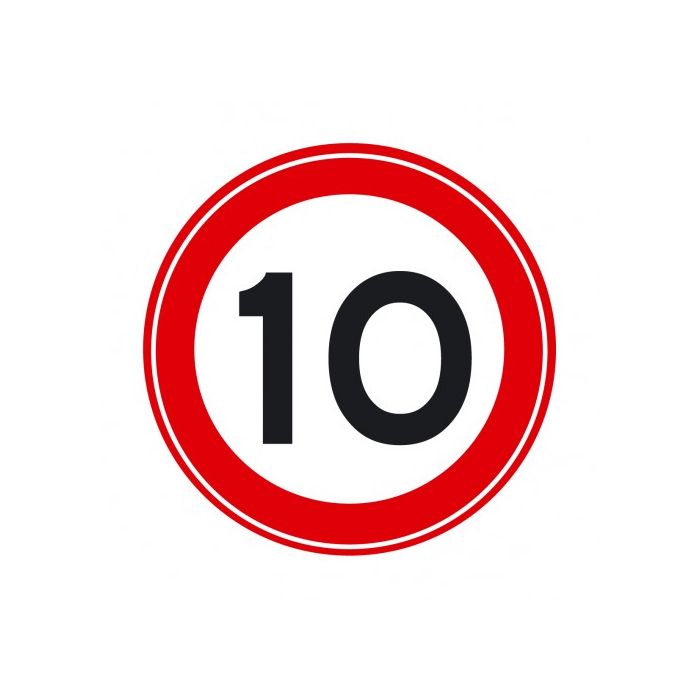 Verkeersbord A01 - Maximumsnelheid 10 km