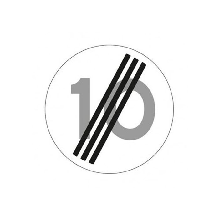 Verkeersbord A02 - Einde maximumsnelheid 10 km