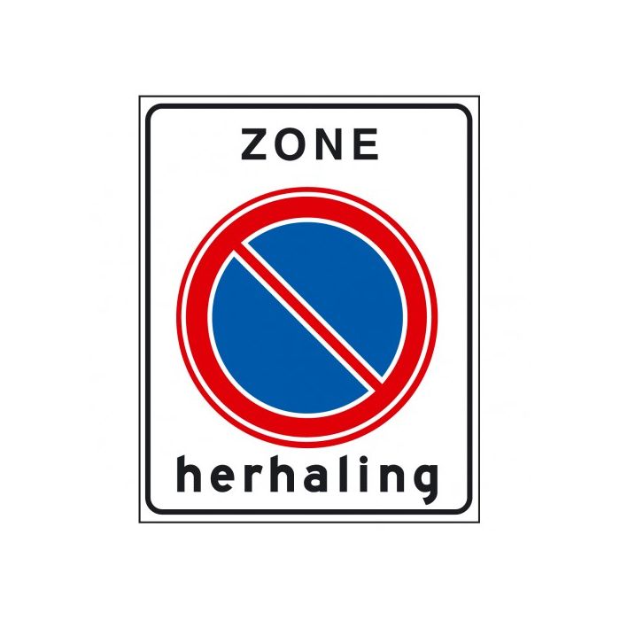 Verkeersbord E01zbh. Parkeerverbod zone herhaling