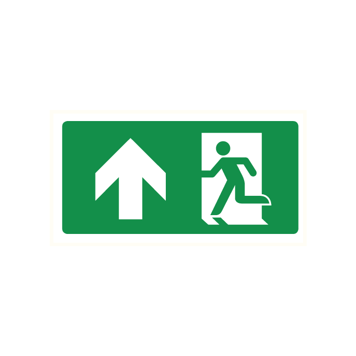 Pictogram Vluchtrichting rechtdoor (of omhoog)
