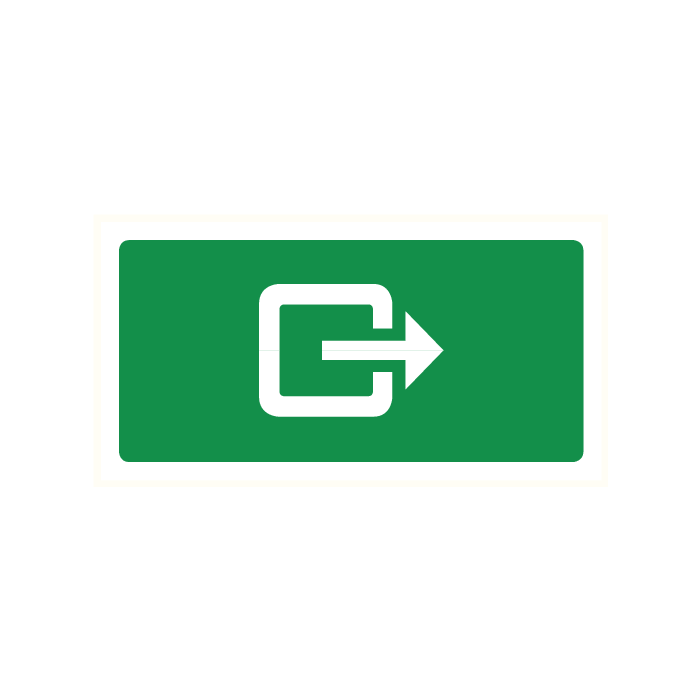 Pictogram Uitgang + nooduitgang rechts