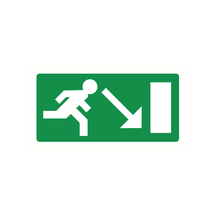 Pictogram Vluchtrichting rechts trap af