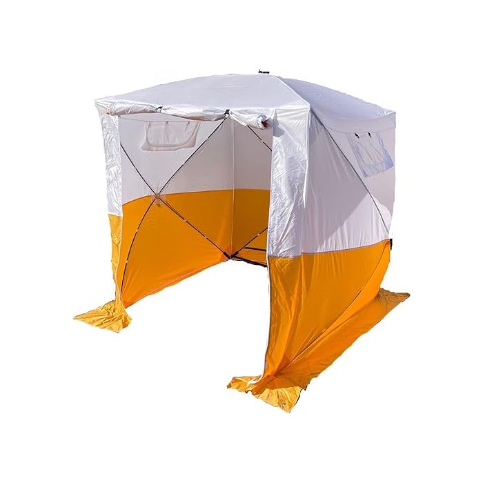 Lastent, werktent, montagetent, kleur wit/oranje, 180x180x190 cm