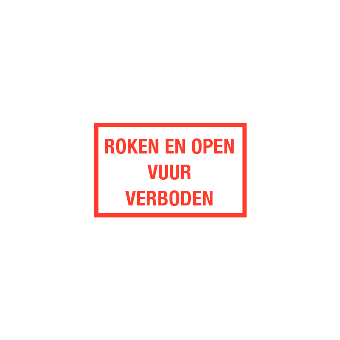 Tekstbord Roken en open vuur verboden