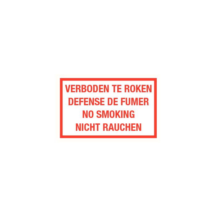 Tekstbord Verboden te roken Defense de fumer No smoking Nicht rauchen