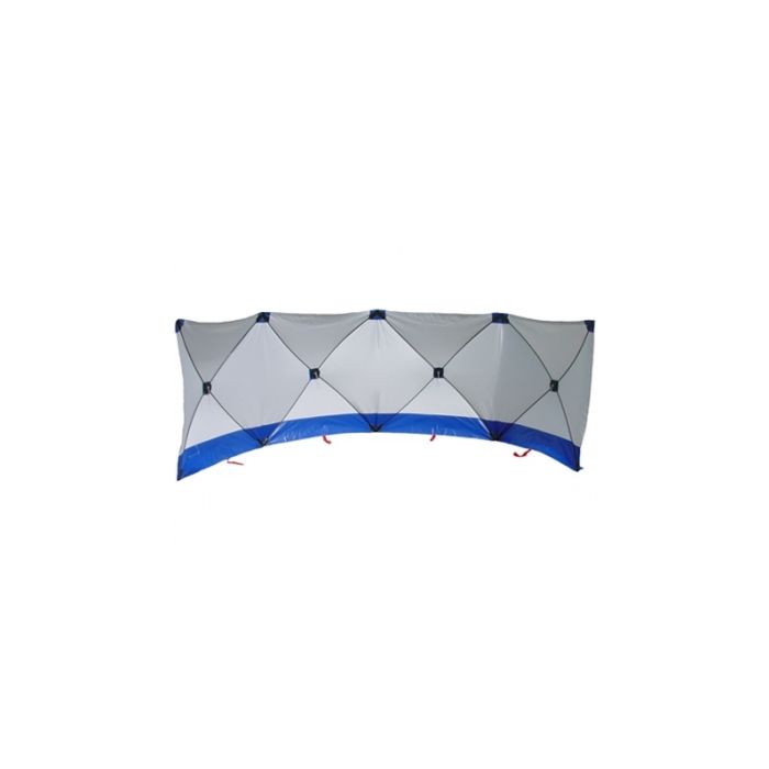 Ongevallenscherm 7,20 x 1,80 meter, kleur wit/blauw