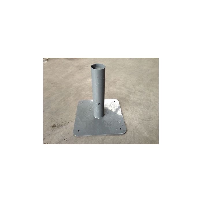 Voetplaat voor paal ø 76 mm grijs gepoedercoat