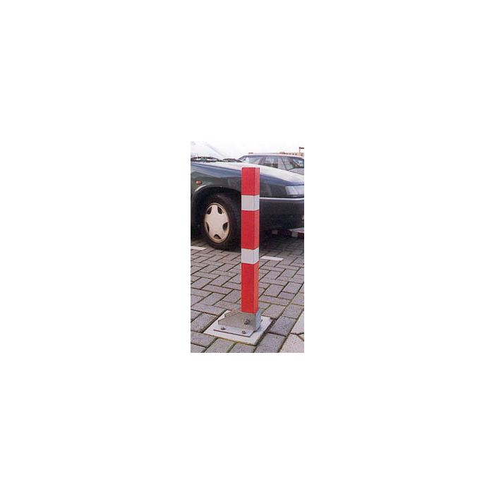 Anti-parkeerpaal rood/wit met betonpoer