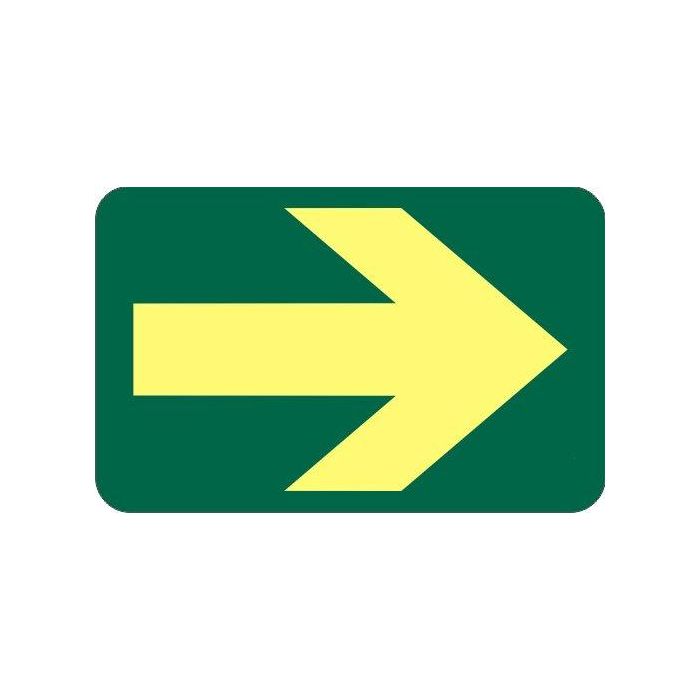 Fotoluminescerende sticker rechthoek pijl