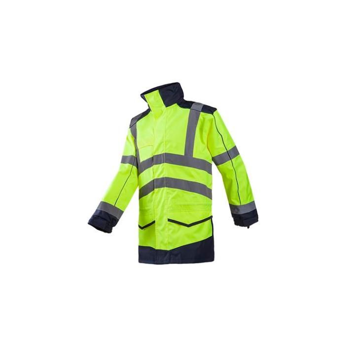 Sioen 166A Anfield parka fluor geel/blauw
