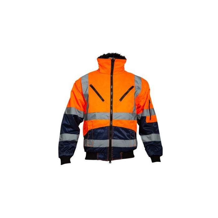 M-Wear 0962 pilotjack fluor oranje/marineblauw