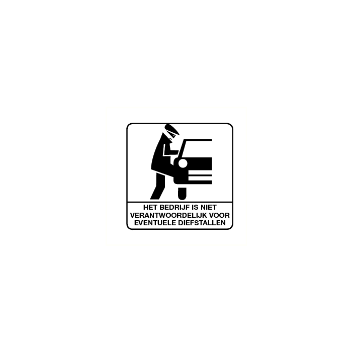 Het bedrijf is niet verantwoordelijk voor eventuele diefstallen