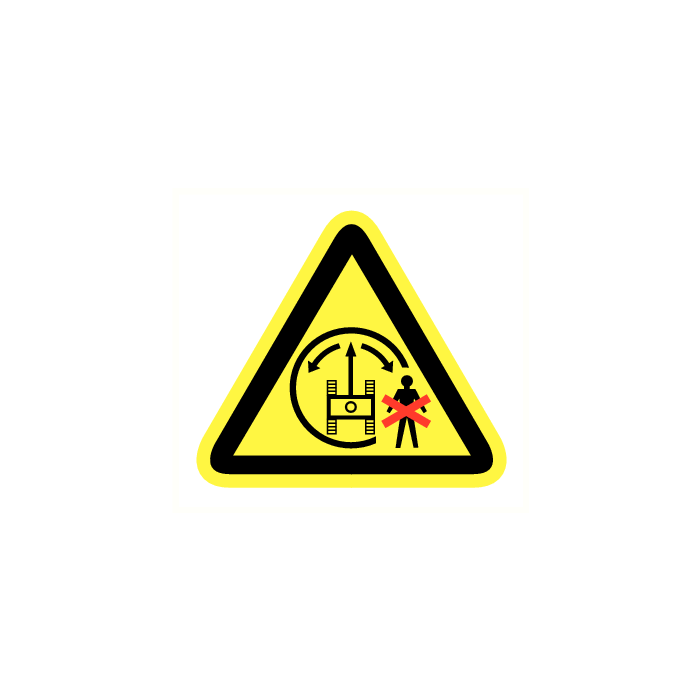 Niet binnen draaicirkel komen.