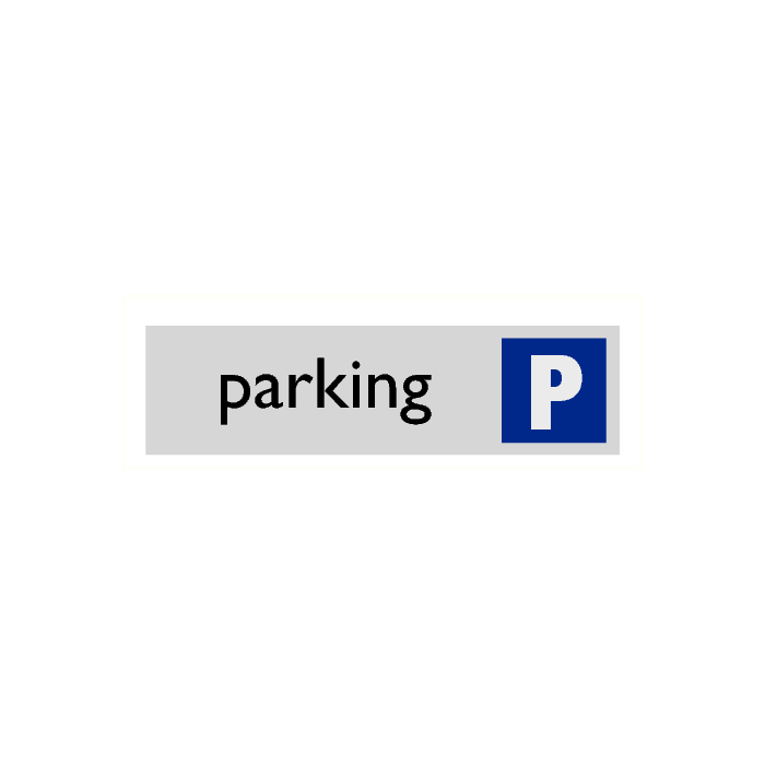 Deurbordje "Parking", 165 x 45 mm, alu-look