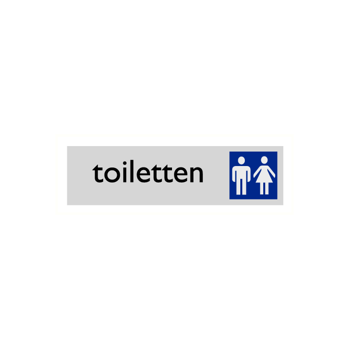 Deurbordje "Dames/heren toiletten", 165 x 45 mm, alu-look