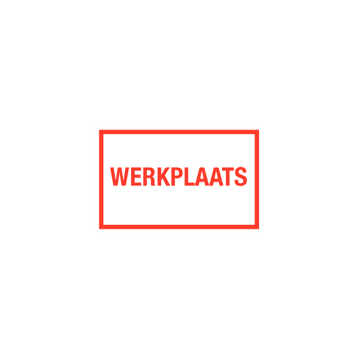 Tekstbord Werkplaats