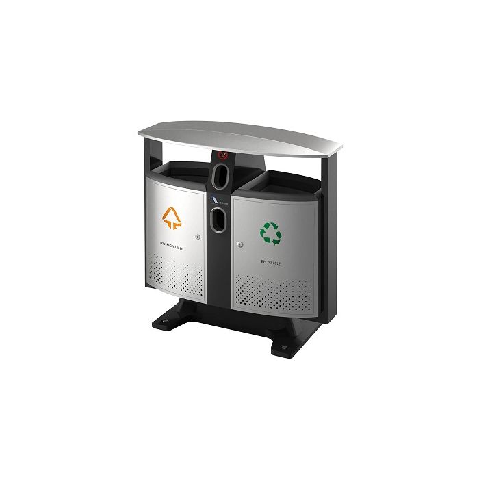 Recycling afvalbak met asbak- en batterijcompartiment 78 liter