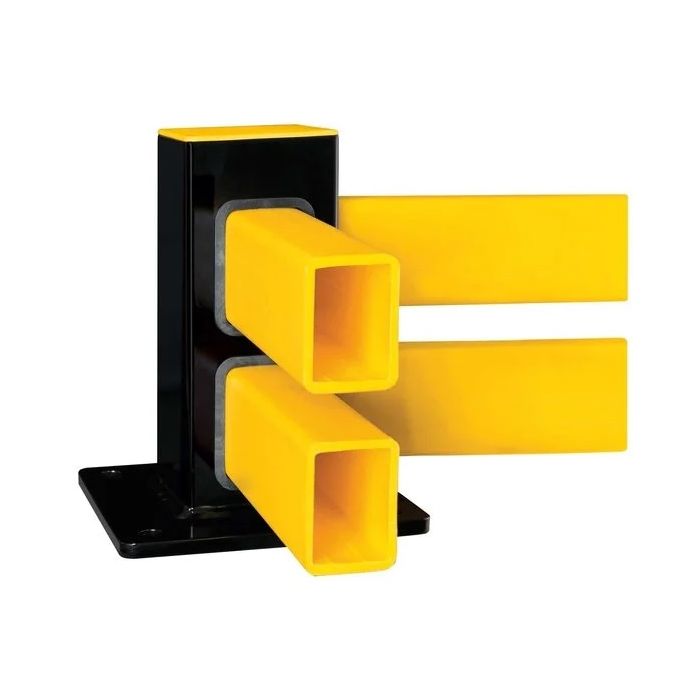 Black Bull vangrail Hybride - stalen 90° hoekpaal - zwart gecoat