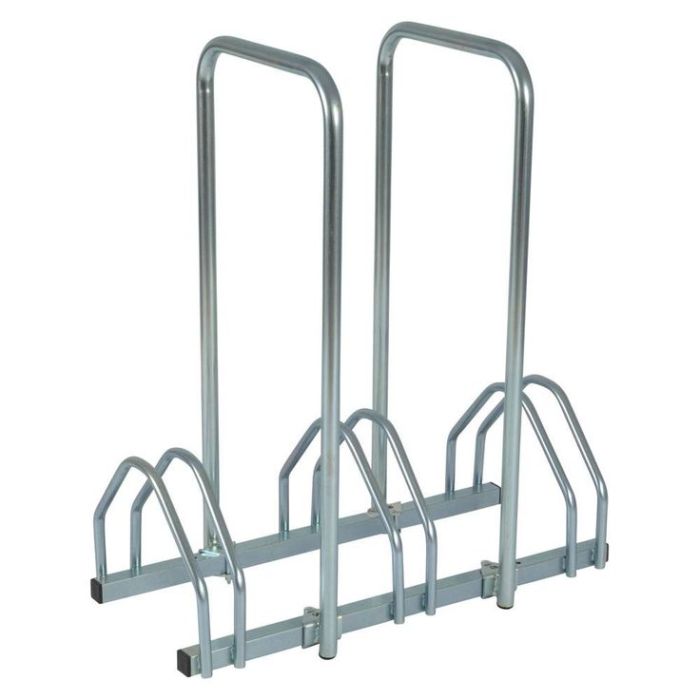 Verzinkt fietsenrek 3 fietsen, face to face schikking, fietsen staan op 1 niveau, met anti-diefstalbeugel, afmeting 72 x 33 x 83 cm (lengte x breedte x hoogte)