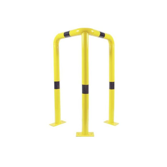 Hoek beschermbeugel staal ø 76 mm geel coated 35 x 60 x 60 cm (h x br x br)