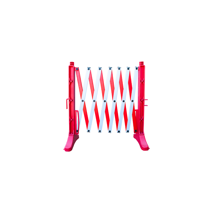 Schaarhek PE uittrekbaar tot circa 3,50 meter, kleur rood/wit