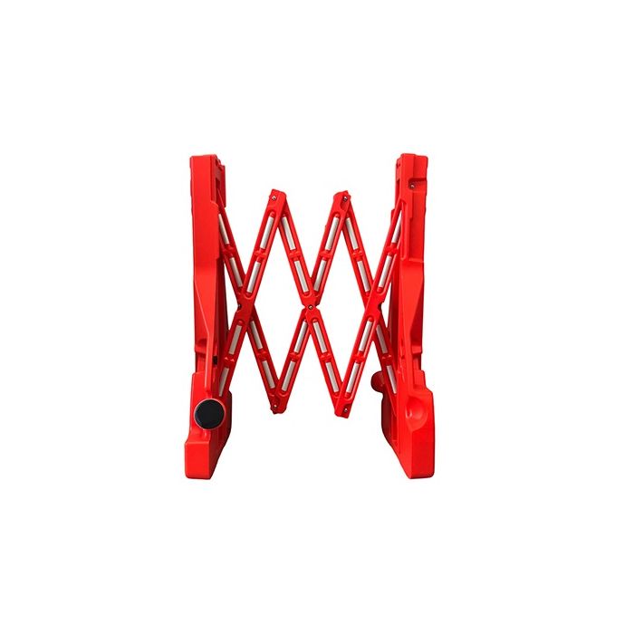 Schaarhek HDPE uittrekbaar tot circa 2,00 meter, kleur rood/wit