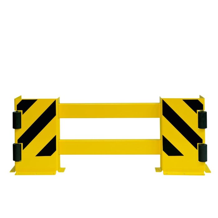 Black Bull rek- en hoekbeschermer met geleiderollen (B) - 90/130 x 50 x 19 cm - zwart/geel