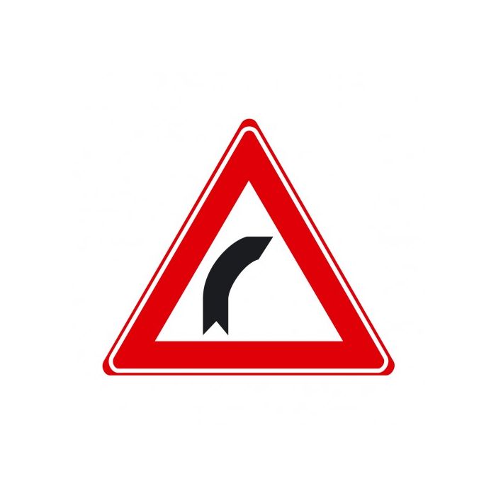 Verkeersbord J02 - Waarschuwing bocht naar rechts
