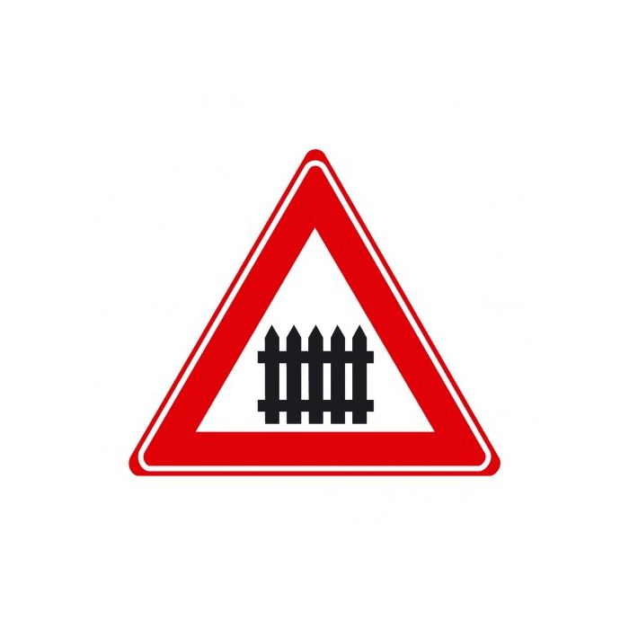 Verkeersbord J10 - Waarschuwing overweg met slagbomen