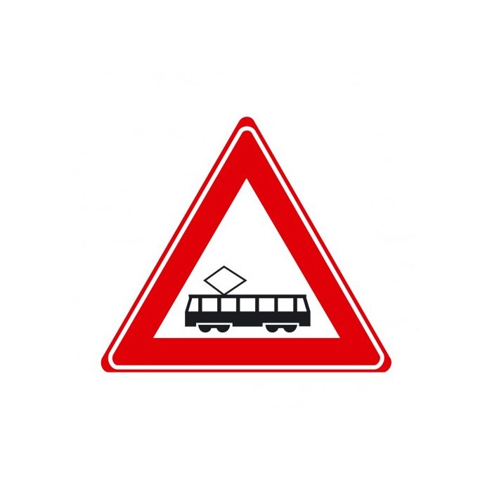 Verkeersbord J14 - Waarschuwing tram(kruising)