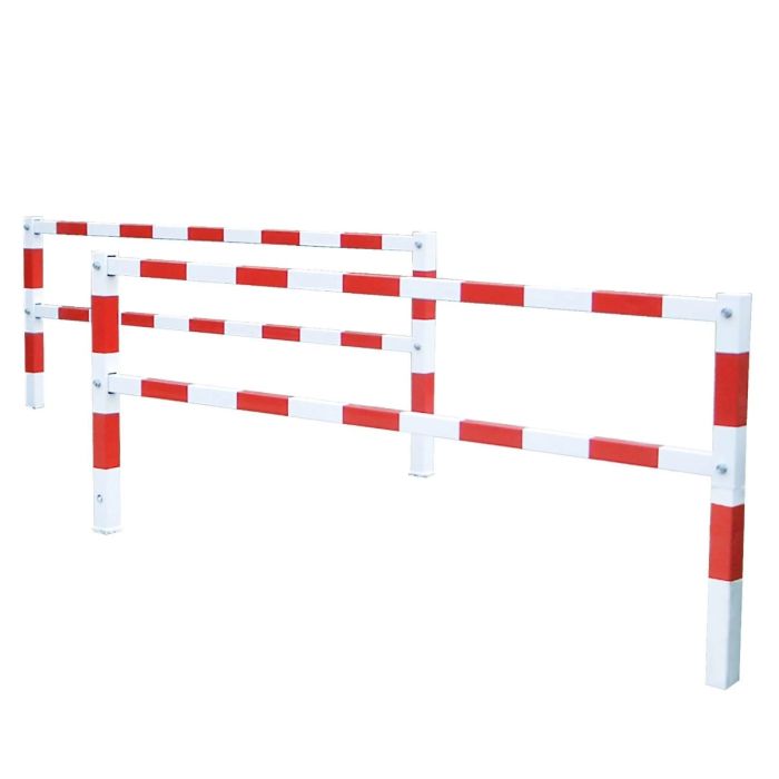 Dubbel afzethek, sluishek, breedte per afzethek 250 cm, draaibaar, rood/wit