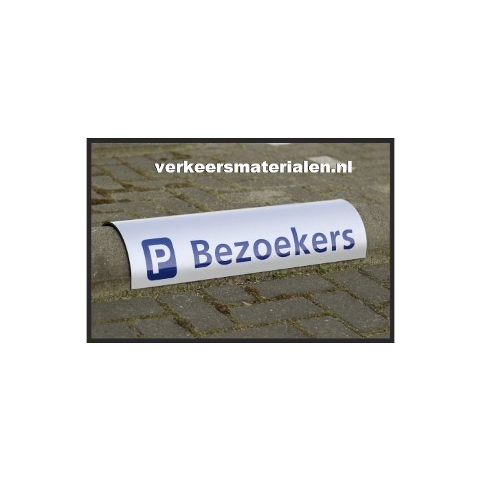 Parkeerbord gebogen voor op betonnen stootband