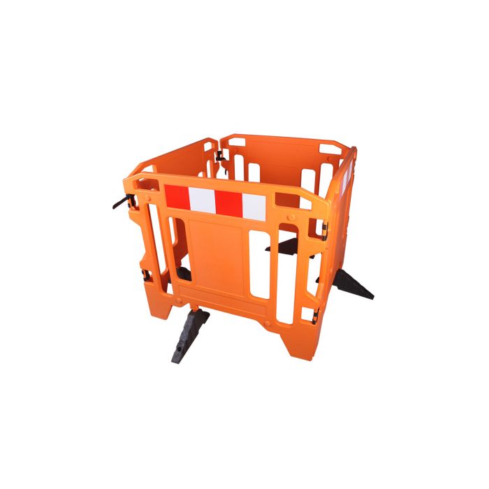 Inklapbaar HDPE afzethek, 110 x 100 cm, kleur oranje