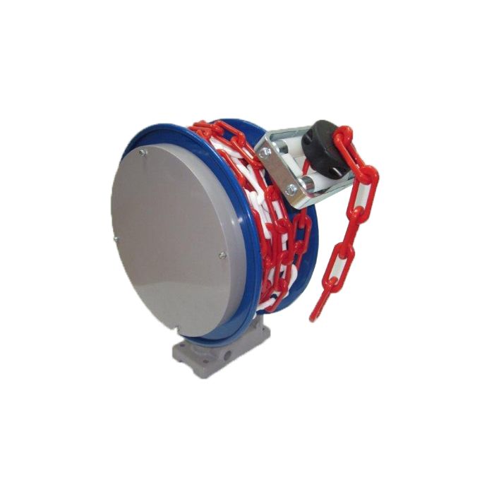 Kettinghaspel zelfoprollend 20 meter, rood/wit pvc ketting