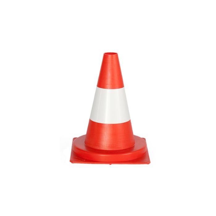 Afzetkegel 30 cm hard kunststof (PE) oranje met 1 niet reflecterende band