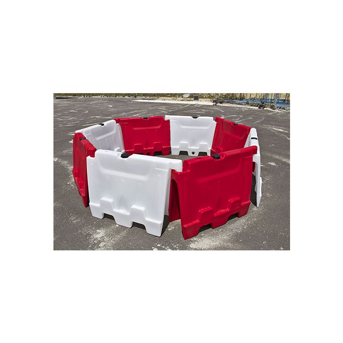 Barrier kunststof 100 x 40 x 80 cm, kleur wit