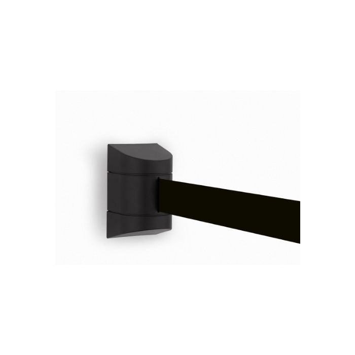 Wandcassette zwart met uittrekbaar lint 7,70 meter, kleur lint zwart