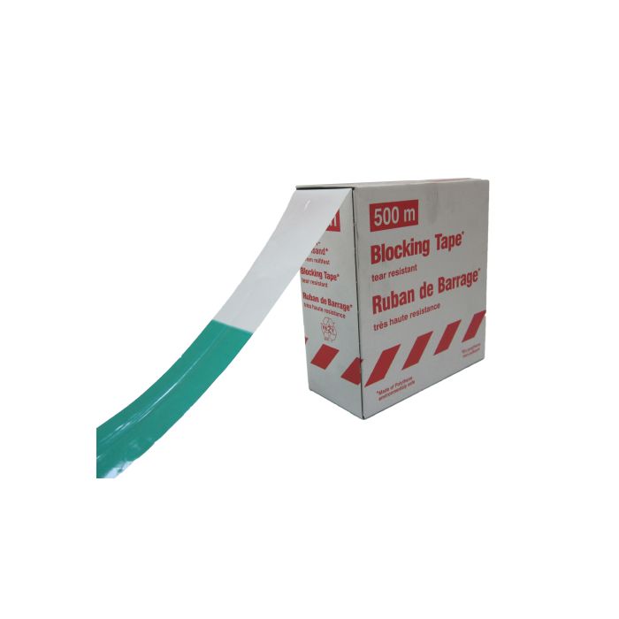 Afzetlint standaard 500 meter x 8 cm, groen/wit