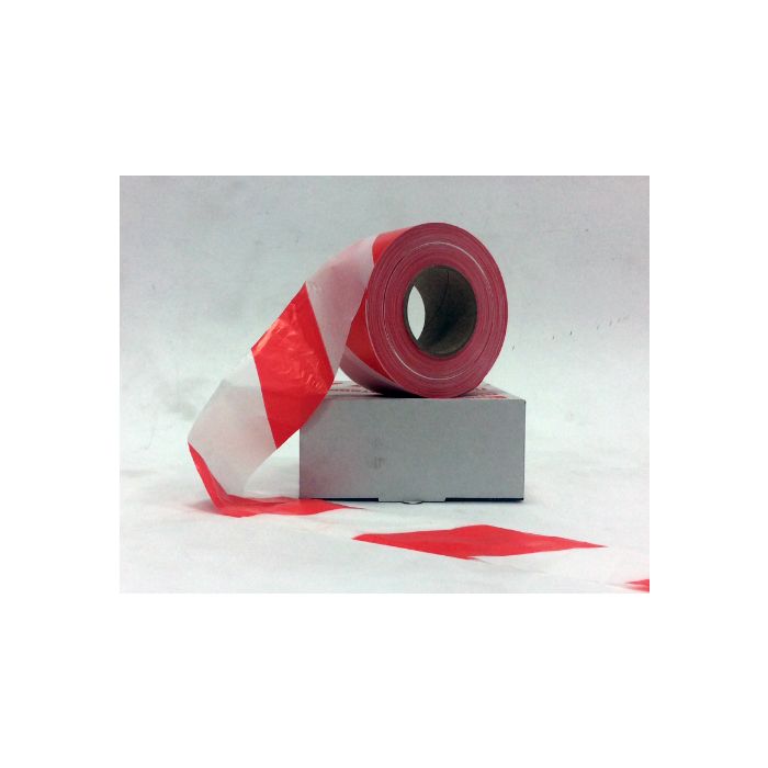 Afzetlint standaard 100 meter x 8 cm, rood/wit