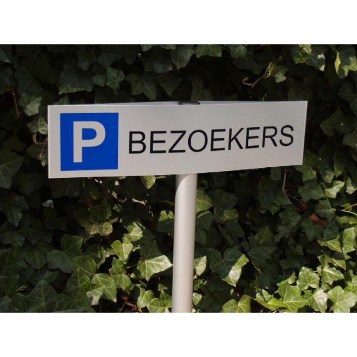 Parkeerbord Bezoekers 12.5x50 cm