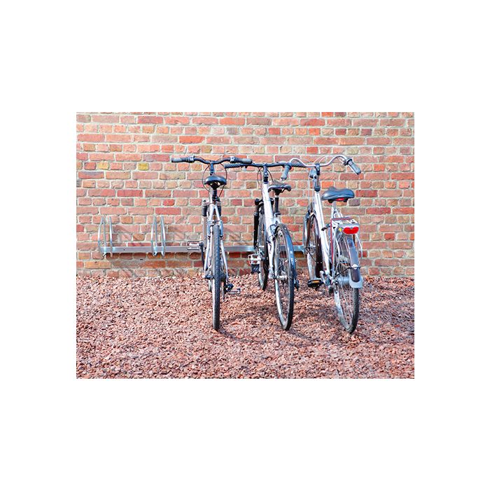 Verzinkt fietsenrek 5 fietsen voor muurbevestiging 90°