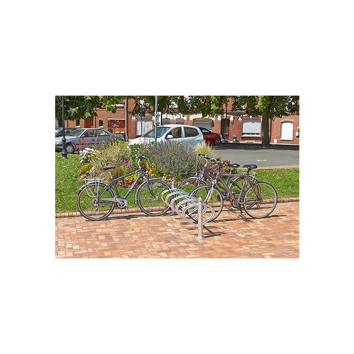 Verzinkt fietsenrek 10 fietsen, 2 staanders, face to face