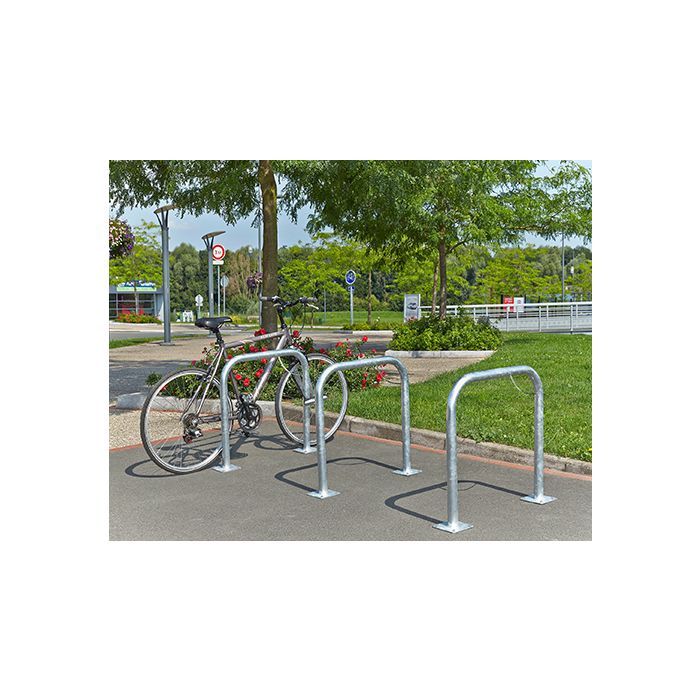 Verzinkt fietsbeugel Ø 50 mm met voetplaat