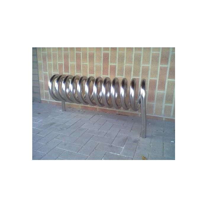 Fietsenrek RVS in spiraalvorm, 2 staanders ingraven