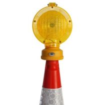 Waarschuwingslamp voor afzetkegel 75 cm geel