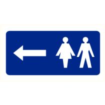 Dames en heren toilet links