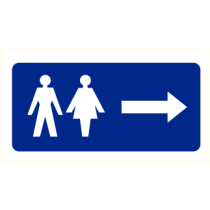 Dames en heren toilet rechts