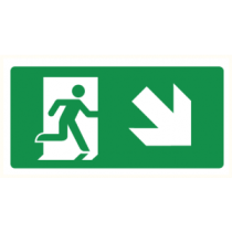 Pictogram Vluchtrichting rechts trap af