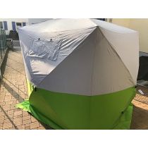 Lastent, werktent, montagetent, kleur wit/groen, 180x180x190 cm