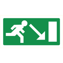 Pictogram Vluchtrichting rechts trap af